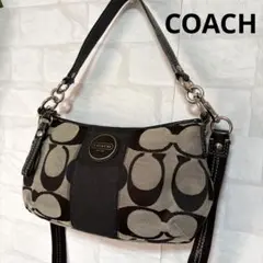 COACH コーチ ワンショルダーバッグ　シグネチャー 2way 黒　グレー