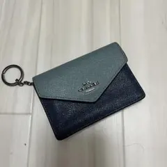 COACH カードケース・コインケース グレー/ネイビー