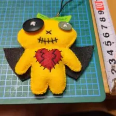 フェルトマスコット、キーホルダー、ハロウィン、イエロー