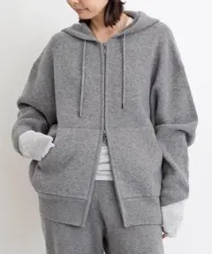 L'Appartement GRAY KNIT HOODIE PARKAのサムネイル