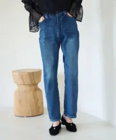 ROPÉ PICNIC ウエストシェイプハイライズマムジーンズ　デニム