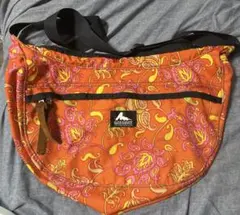 グレゴリー　ショルダーバッグメッセンジャーバッグ　ペイズリー柄オレンジ　ナイロン