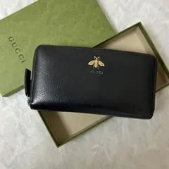 ✨GUCCI✨グッチ アニマリエ 長財布 黒 ラウンドファスナー 蜂 ビー