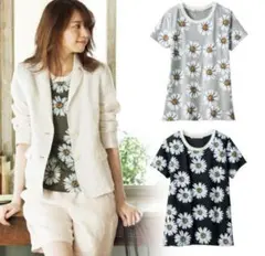 リップスター　デイジー　花柄　半袖Tシャツ　ブラックのサムネイル