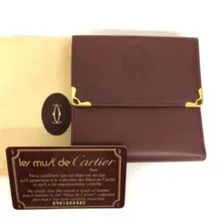 Cartier/カルティエ☆オールレザー 2つ折りがまぐち財布 マストラインのサムネイル