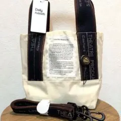 【新品】シアタープロダクツ　ジャガードテープ2wayバッグ　Sサイズ　アイボリー