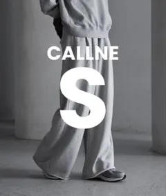 【CALLNE】2タックカットオフ スウェットスラックス Sサイズ ライトグレー