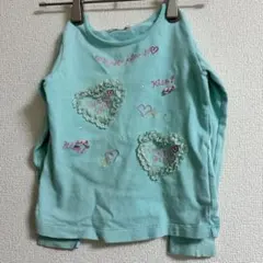 メゾピアノ(mezzo piano) 【120】ハートレース刺繍 長袖Tシャツ