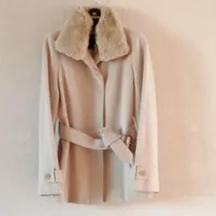 【再値下げ❗】【美品】BURBERRYバーバリーハーフコート　アンゴラ混ファー襟