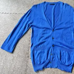 美品【HARE・7部袖ニットカーディガン】鮮やかな青