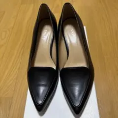 SHIPS ブラック ポインテッドトゥ パンプス 22.5cm