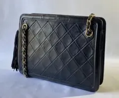 CHANEL シャネル フリンジ タッセル ショルダーバッグ ヴィンテージ 黒