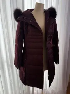 【美品】RUIRUE バーガンディ ダウンジャケット ファー付き