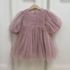 ラメ入りチュールドレス ピンク