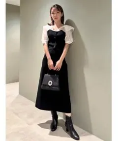 snidel ニットドッキングワンピース 半袖 美品