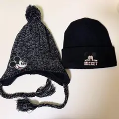 ディズニー ミッキー ニット帽 耳あて付き 帽子 キッズ 子供用 ビーニー