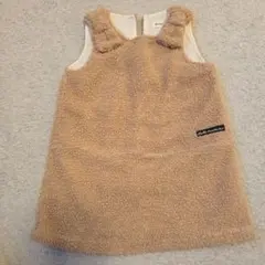 美品。BeBe ボアフリースジャンパースカート90cm