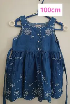 Betty Mario 刺繍デニムジャンバースカート 100cm