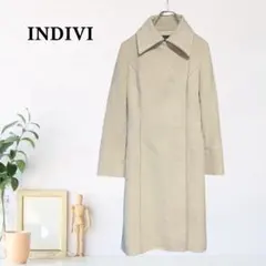 zA8【M】INDIVI 無地 ポケット ロングコート 長袖