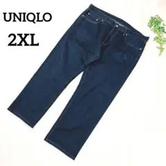 ユニクロ　デニムパンツ　38　95㎝　ワイドストレート　インディゴ　メンズ571