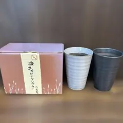 ストライプ模様 陶器製タンブラー 2個セット
