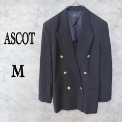 ASCOT ダブルジャケット 金ボタン ネイビー テーラードジャケット 上品