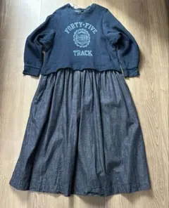 45R ライ麦デニムの切替ピンタックドレス（淡） - メルカリ