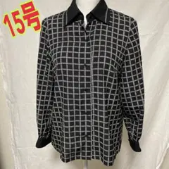 チェック柄 長袖シャツ ブラック/ホワイト