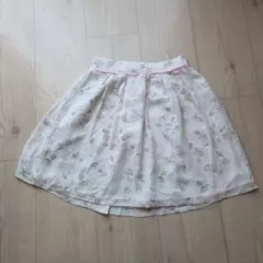 LODISPOTTO ホワイトフラワープリントミニスカート