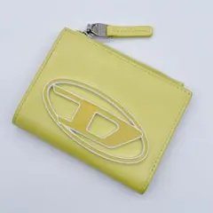 未使用級♡DIESEL 2つ折り財布 コンパクトウォレット イエロー デカロゴ