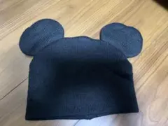 東京ディズニーリゾート　ミッキー　耳付き黒色ニット帽 ディズニーランド　シー