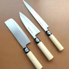濃州孫六作　包丁　3本セット　刺身包丁　菜切包丁　出刃包丁