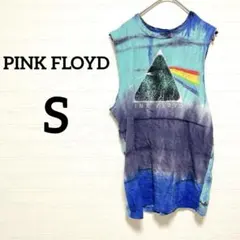 PINK FLOYD タイダイ タンクトップ S ノースリーブ ブルー 青
