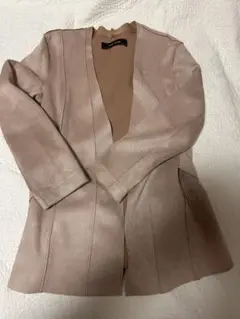 ZARA BASIC ノーカラージャケット ベージュ