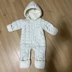 中綿ジャンプスーツ　ダウンロンパース　ハート　未使用　70〜80サイズ