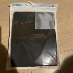AIRism Vネックシャツ XL ブラック