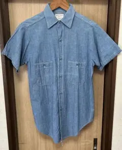 60s blue chambray shirts シャンブレーシャツ - メルカリ