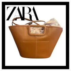 美品 【ZARA】 マキシステッチ2wayショルダー付きトートバッグ