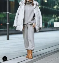 UNIQLO ハイブリッドダウンコート L ライトグレー