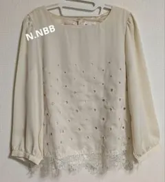 〈N.NBB〉アイレット刺繍レース裾プルオーバー 긴팔