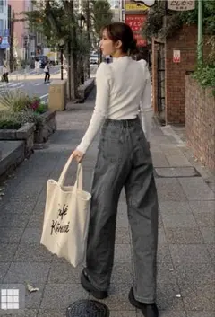 GRL カーブラインデニムパンツ［fo1845］