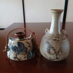 陶器 徳利と花瓶の2点セット インテリア