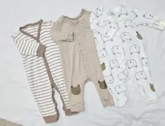 baby GAP 長袖　ロンパース　カバーオール　くま　ボーダー