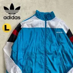 adidas トレフォイルロゴ　刺繍　マルチカラー　ナイロンジャケット