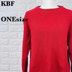 KBFケービーエフ リブ編み長袖ニットレッド【0013】