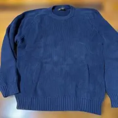 Eddie Bauer ネイビー セーター XL コットンニット　黒タグ