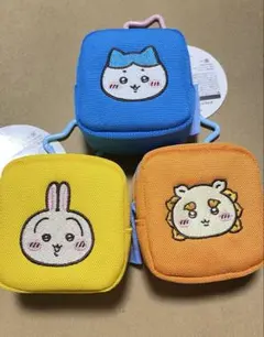 ちいかわ カラビナ付き 刺繍 スクエアミニポーチ ハチワレ うさぎ シーサー