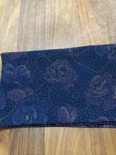 ネイビー 花柄 ドット模様 薄手生地90x145cm