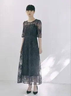 kaene カエン スパンコールアネモネドレス