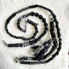 パラコード ショルダーストラップ ハンドストラップ 黒 グレー ⑦ タッセル